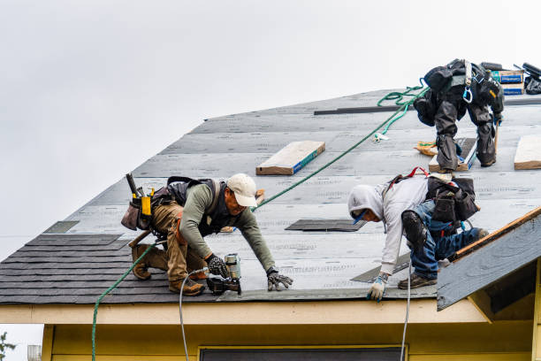 Professional Gutter Installation technician working in Westport, NC